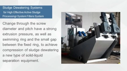Sistema de deshidratación de lodos de prensa de tornillo para tratamiento de aguas residuales de matanza